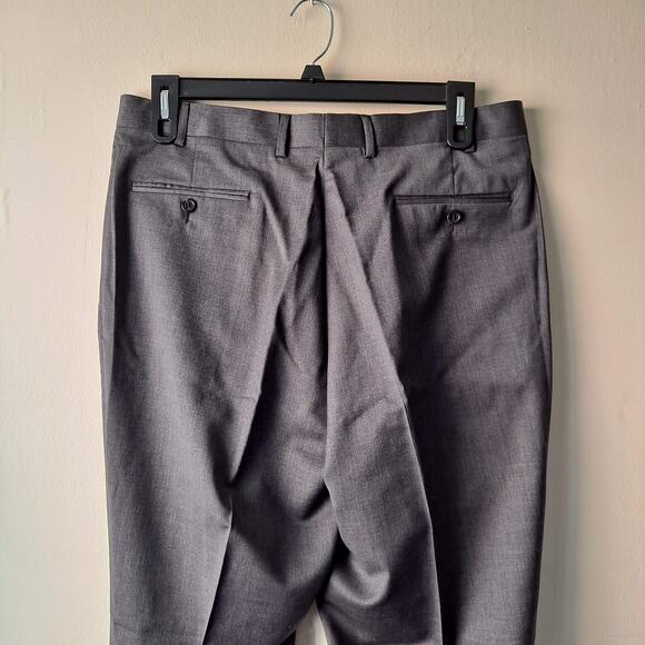 Joseph Abboud Gray 100% Wool Straight Leg Cuffed Dress Pant - Size 36R - Picture 14 of 16